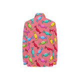 Colorful wrapped candy pattern Women's Long Sleeve Polo Shirt