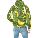 Banana Palm Leaves pattern Men's Padded Hooded Jacket