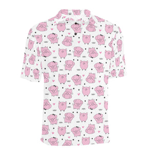 Pig Pattern Print Design 03 Men's All Over Print Polo Shirt