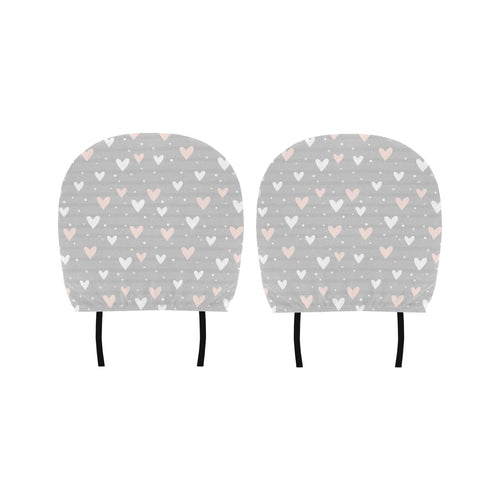 Heart pattern gray background Car Headrest Cover