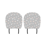 Heart pattern gray background Car Headrest Cover