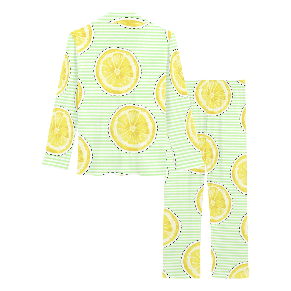 slice of lemon pattern Women's Long Pajama Set