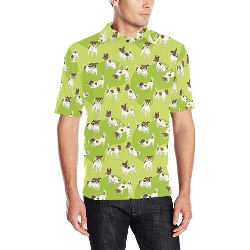 Jack Russel Pattern Print Design 01 Men's All Over Print Polo Shirt