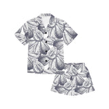 Guava tropical hand drawn pattern Kids' Boys' Girls' V-Neck Short Pajama Set