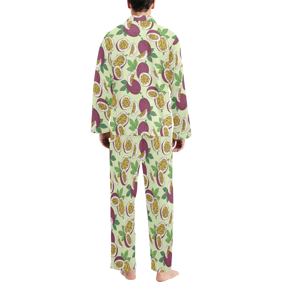 Paassion fruit pattern Men's Long Pajama Set