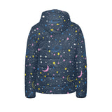 space pattern with planets, comets, constellations Kids' Boys' Girls' Padded Hooded Jacket