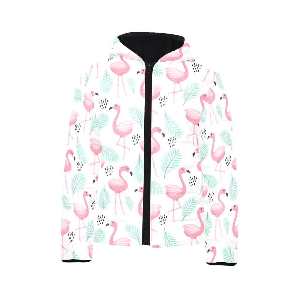 Cute flamingo pattern Kids' Boys' Girls' Padded Hooded Jacket