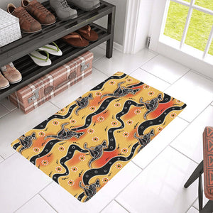 Kangaroo Australian aboriginal art pattern Doormat