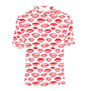 Lips Pattern Print Design 05 Men's All Over Print Polo Shirt