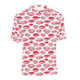 Lips Pattern Print Design 05 Men's All Over Print Polo Shirt
