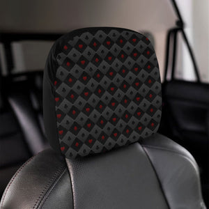 Casino Cards Suits Pattern Print Design 05 Car Headrest Cover