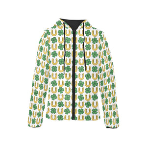 Horseshoes Pattern Print Design 04 Women's Padded Hooded Jacket