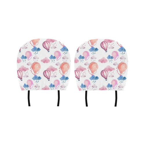 Watercolor air balloon cloud pattern Car Headrest Cover