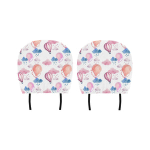 Watercolor air balloon cloud pattern Car Headrest Cover