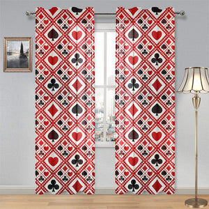 Casino Cards Suits Pattern Print Design 03 Gauze Curtain