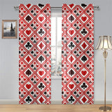 Casino Cards Suits Pattern Print Design 03 Gauze Curtain