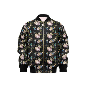 Hummingbird Pattern Print Design 03 Kids' Boys' Girls' Bomber Jacket