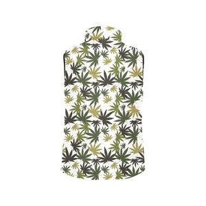 Canabis Marijuana Weed Pattern Print Design 05 Men's Padded Vest