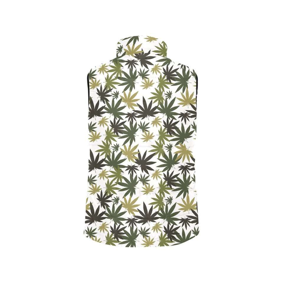 Canabis Marijuana Weed Pattern Print Design 05 Men's Padded Vest