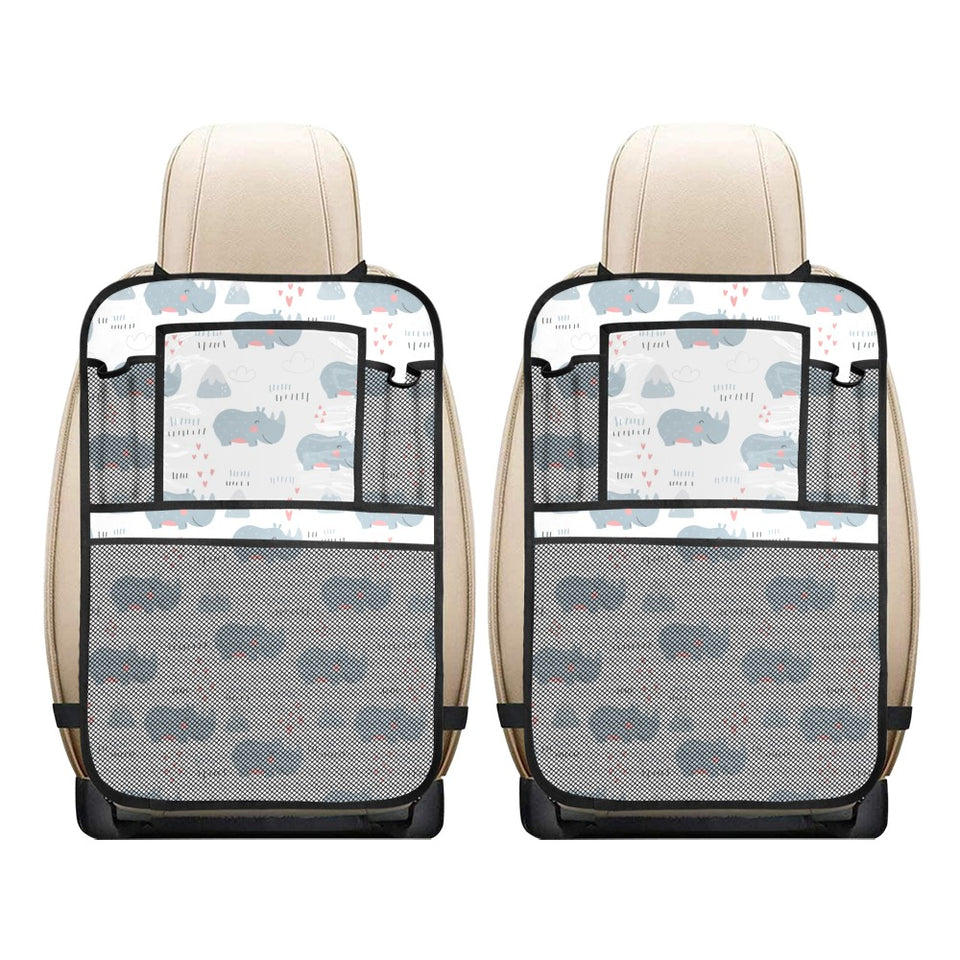 cute rhino heart pattern Car Seat Back Organizer