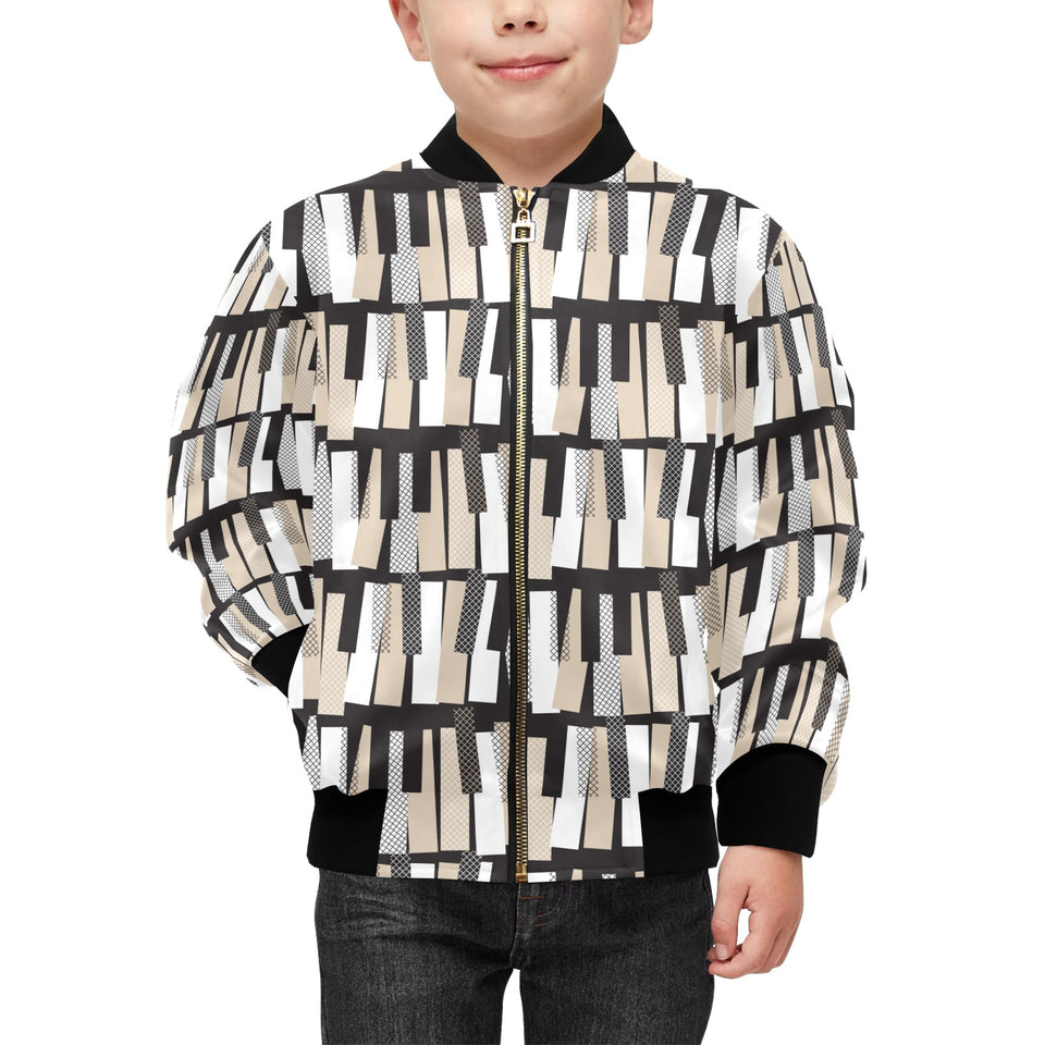 Piano Pattern Print Design 04 Kids' Boys' Girls' Bomber Jacket