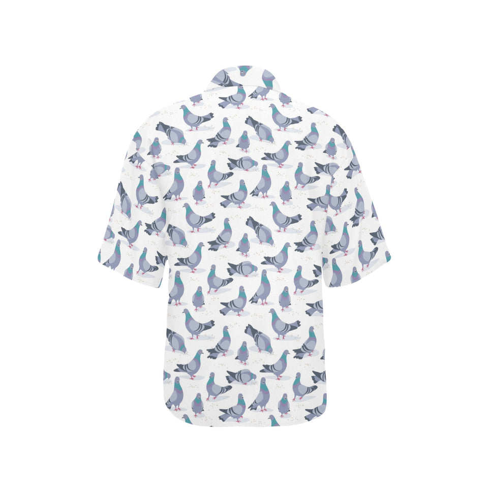 Pigeon Pattern Print Design 03 Women's All Over Print Hawaiian Shirt
