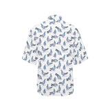 Pigeon Pattern Print Design 03 Women's All Over Print Hawaiian Shirt