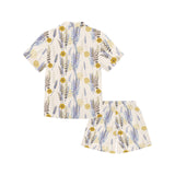 Lavender modern pattern blackground Kids' Boys' Girls' V-Neck Short Pajama Set