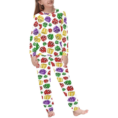 Dice Pattern Print Design 03 Kids' Boys' Girls' All Over Print Pajama Set