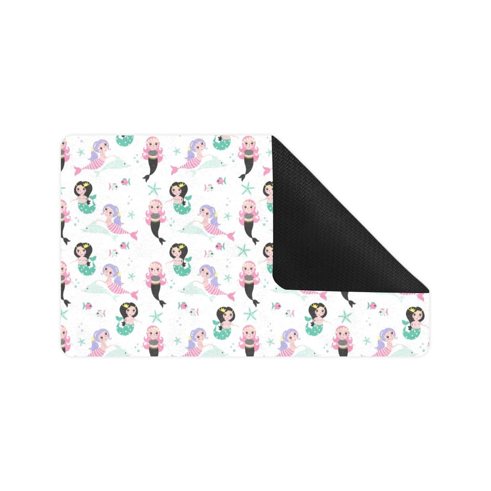 cute mermaid dolphin fish starfish pattern Doormat