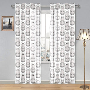 Hippopotamus Pattern Print Design 05 Gauze Curtain