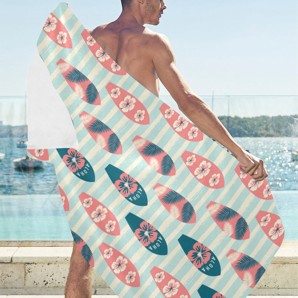 Surfboard Pattern Print Design 02 Beach Towel