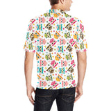 Color cute owl pattern Men's All Over Print Polo Shirt