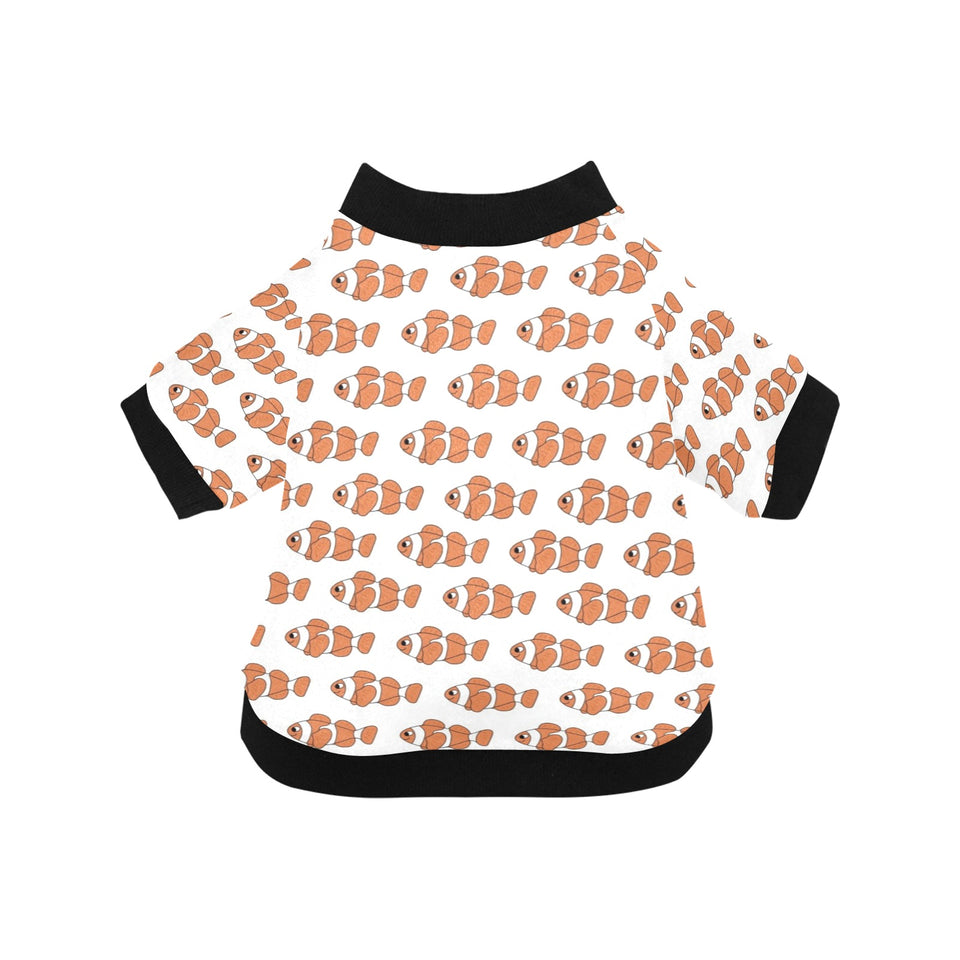 Clown Fish Pattern Print Design 05 All Over Print Pet Dog Round Neck Fuzzy Shirt