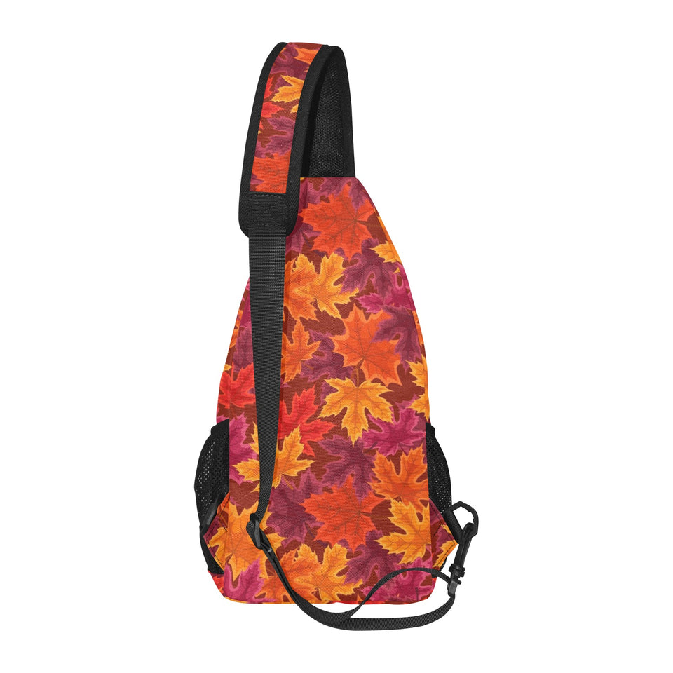 Autumn maple leaf pattern All Over Print Chest Bag