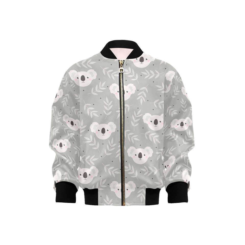 Cute koala leaves pattern Kids' Boys' Girls' Bomber Jacket