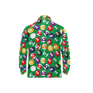 Billiard Ball Pattern Print Design 02 Men's Long Sleeve Polo Shirt