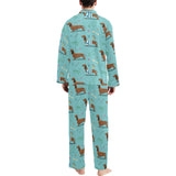 Dachshund decorative background Men's Long Pajama Set
