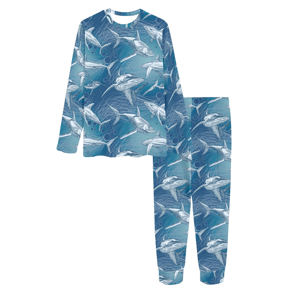 Shark hand drawn Women's All Over Print Pajama Set