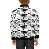 Black whale pattern Kids' Boys' Girls' Bomber Jacket