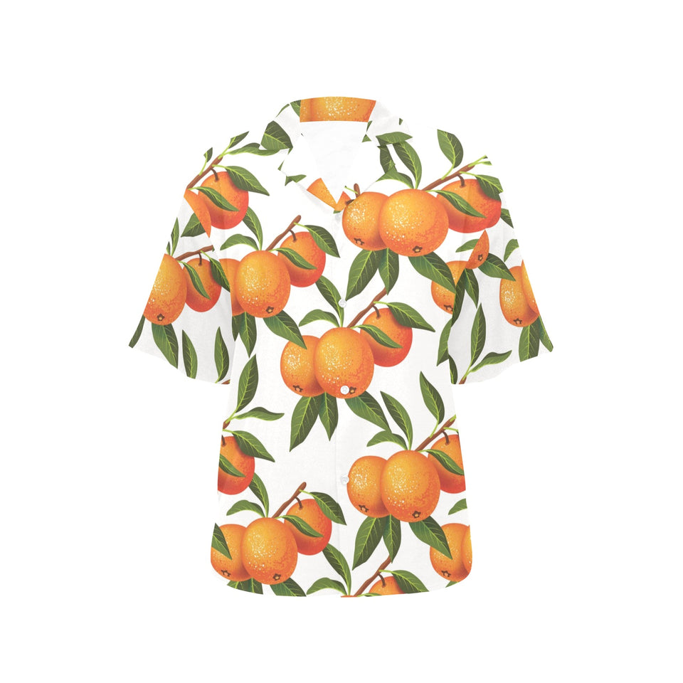 Oranges pattern background Women's All Over Print Hawaiian Shirt