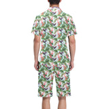 Hummingbird Pattern Print Design 05 Men's V-Neck Short Pajama Set