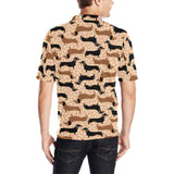 Dachshund decorative background Men's All Over Print Polo Shirt