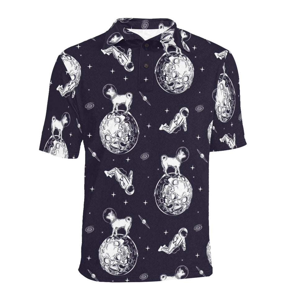 Chihuahua space helmet. astronaut pattern Men's All Over Print Polo Shirt