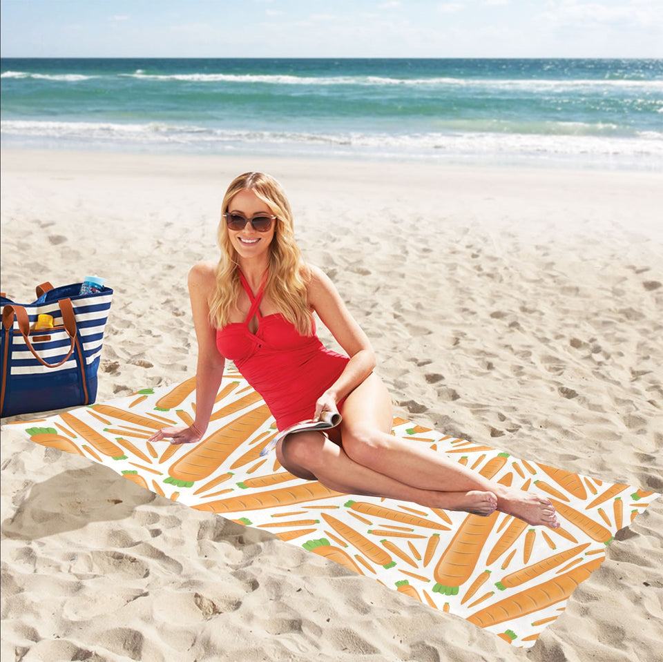 Carrot Pattern Print Design 02 Beach Towel