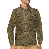 Snake skin pattern Men's Long Sleeve Polo Shirt