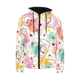 Clock butterfly pattern Men's Padded Hooded Jacket