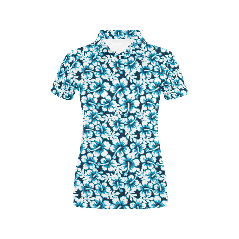 Hibiscus Pattern Print Design 04 Women's All Over Print Polo Shirt