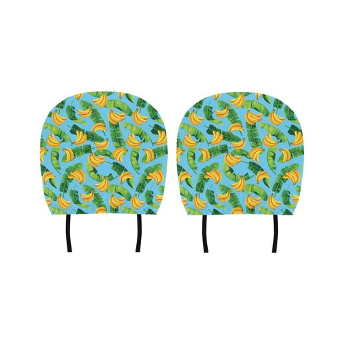 banana leaves banana design pattern Car Headrest Cover
