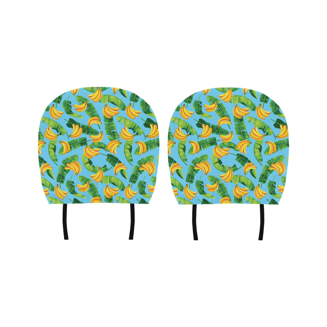 banana leaves banana design pattern Car Headrest Cover